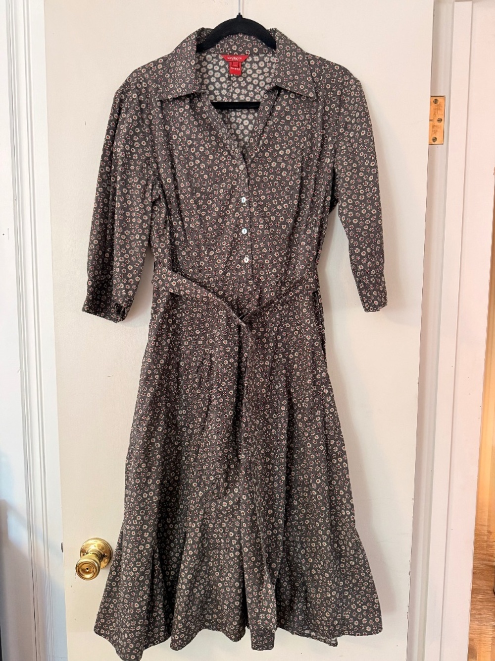 Sundance Ditsy Floral Fit & Flare Midi Dress | Cotton Stretch | Size 12